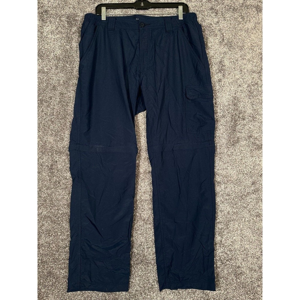 Columbia Pants Mens 36 Blue Convertible Cargo Omni-Shade Nylon Hiking Camping